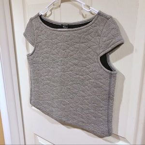 NWT Worth New York Gray Quilted Herringbone Blouse